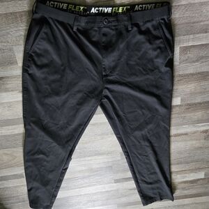 Haggar XL Pants Active Flex Tech Men's Black Everyday Versatile Office Travel